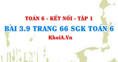 Bài 3.9 trang 66 SGK Toán 6 tập 1 Kết nối tri thức